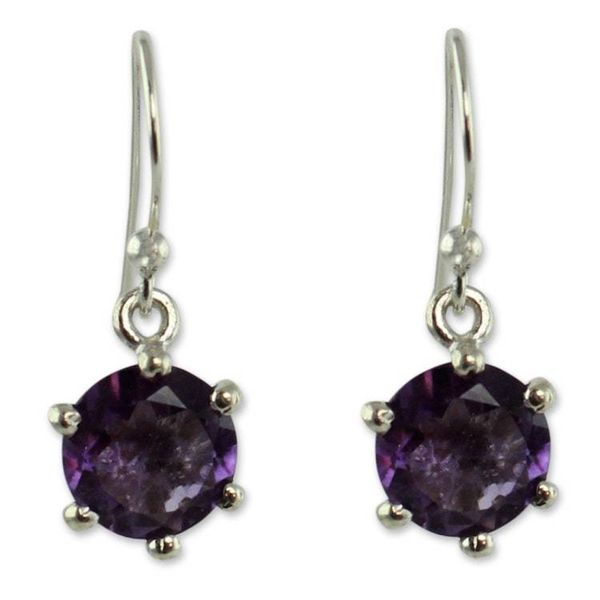 Alternate image for Amethyst dangle earrings Lilac Solitaire