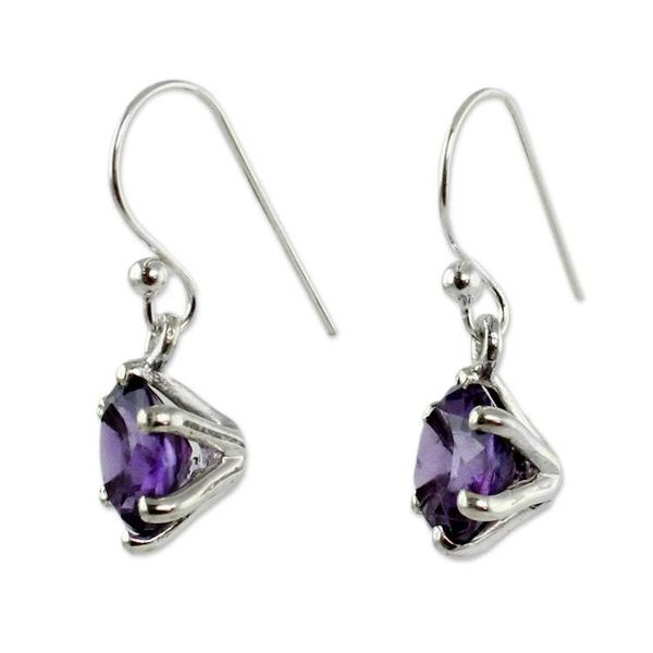 Alternate image for Amethyst dangle earrings Lilac Solitaire