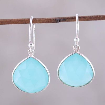 Alternate image for 18-Carat Blue Chalcedony Dangle Earrings from India Dancing Soul