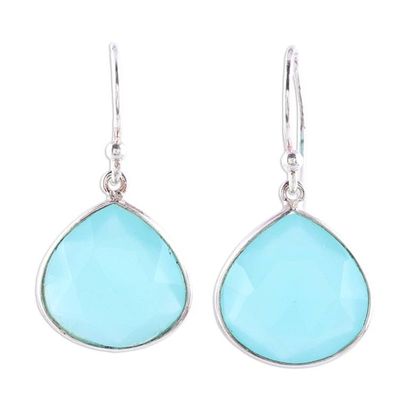 Alternate image for 18-Carat Blue Chalcedony Dangle Earrings from India Dancing Soul