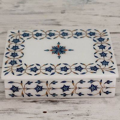 Alternate image for Handcrafted Marble Inlay Jewelry Box Nautical Stars