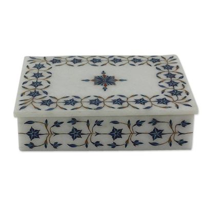 Alternate image for Handcrafted Marble Inlay Jewelry Box Nautical Stars