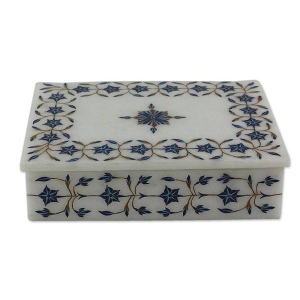 Alternate image for Handcrafted Marble Inlay Jewelry Box Nautical Stars