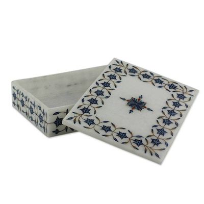 Alternate image for Handcrafted Marble Inlay Jewelry Box Nautical Stars