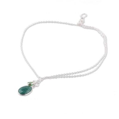 Alternate image for Six-Carat Emerald and Reconstituted Turquoise Charm Bracelet Green Illusion