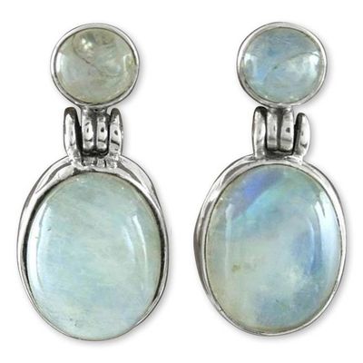 Alternate image for Handcrafted Sterling Silver and Moonstone Earrings Moonlight Delight