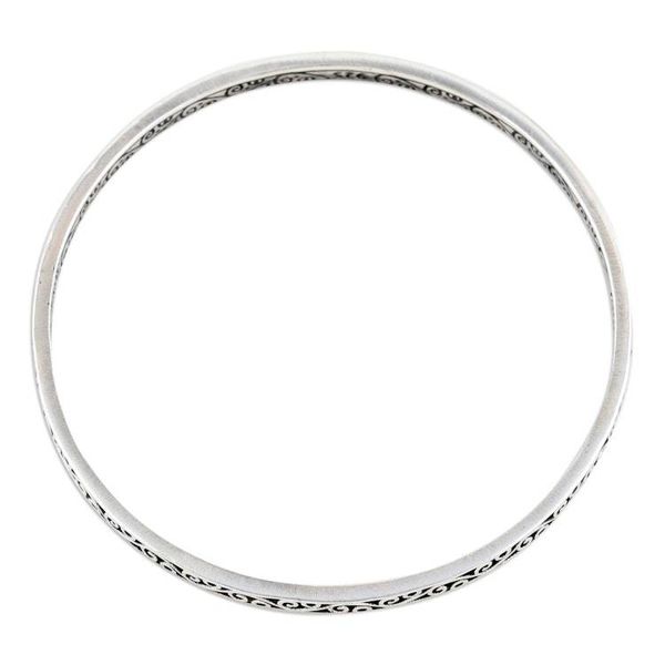 Alternate image for Leafy Sterling Silver Bangle Bracelet Crafted in India Vines from Noida