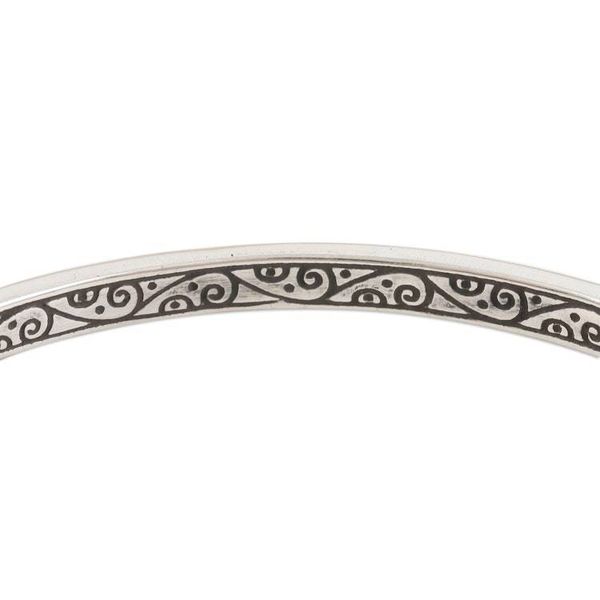 Alternate image for Leafy Sterling Silver Bangle Bracelet Crafted in India Vines from Noida