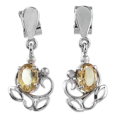 Alternate image for Sterling Silver and Citrine Earrings from India Reverie