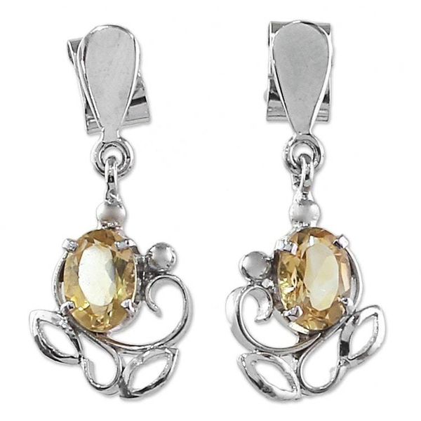 Alternate image for Sterling Silver and Citrine Earrings from India Reverie