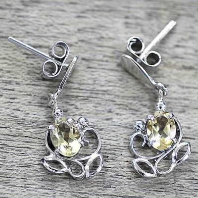 Alternate image for Sterling Silver and Citrine Earrings from India Reverie