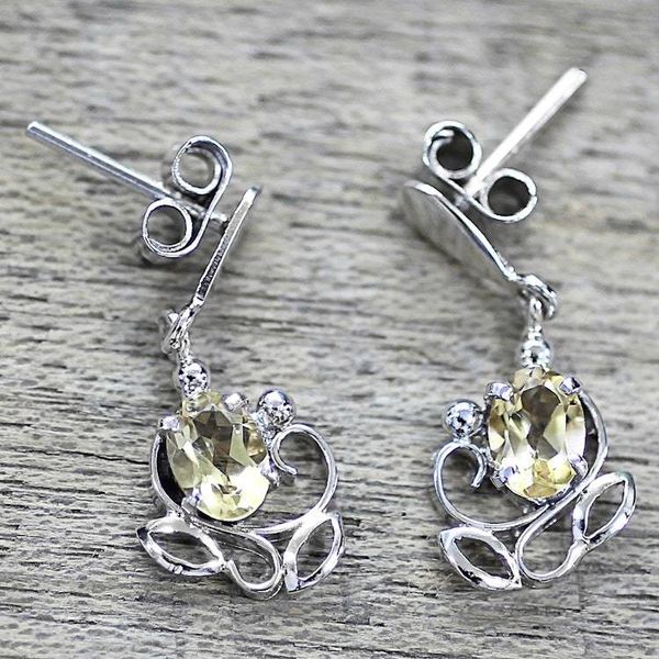 Alternate image for Sterling Silver and Citrine Earrings from India Reverie