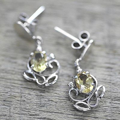 Alternate image for Sterling Silver and Citrine Earrings from India Reverie