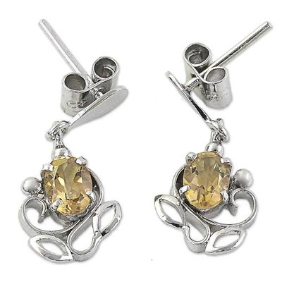 Alternate image for Sterling Silver and Citrine Earrings from India Reverie