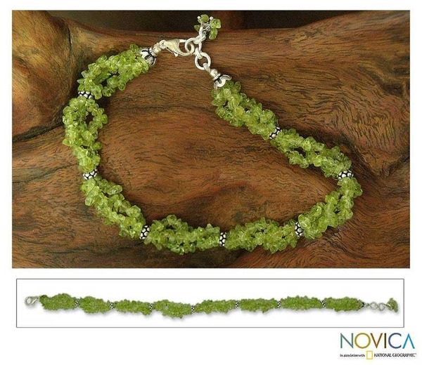 Alternate image for Peridot anklet Song of Summer
