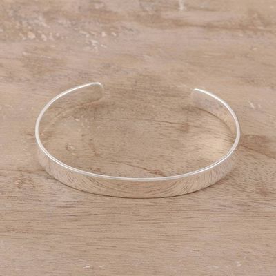 Alternate image for Simple Sterling Silver Cuff Bracelet from India Simple Gleam