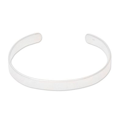 Alternate image for Simple Sterling Silver Cuff Bracelet from India Simple Gleam