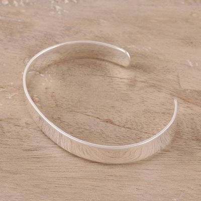 Alternate image for Simple Sterling Silver Cuff Bracelet from India Simple Gleam