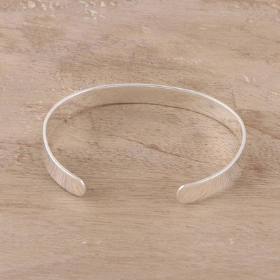 Alternate image for Simple Sterling Silver Cuff Bracelet from India Simple Gleam