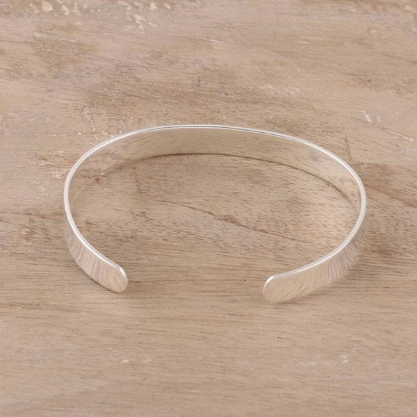 Alternate image for Simple Sterling Silver Cuff Bracelet from India Simple Gleam