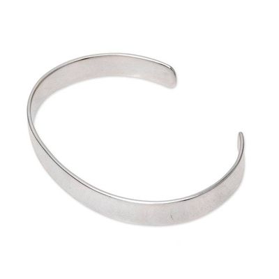 Alternate image for Simple Sterling Silver Cuff Bracelet from India Simple Gleam