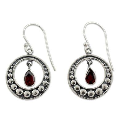 Alternate image for Fair Trade Garnet and Silver Earrings Royal Scarlet