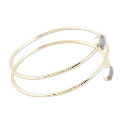 Alternate image for Gold-Plated Sterling Silver and Labradorite Cuff Bracelet Golden Drop