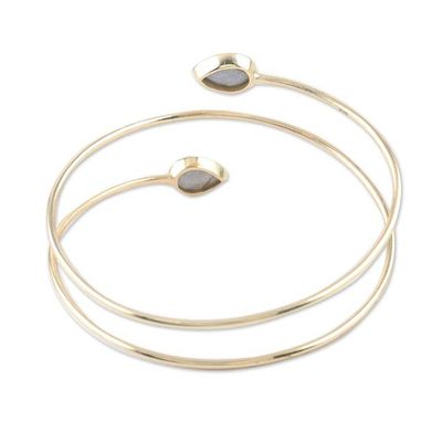 Alternate image for Gold-Plated Sterling Silver and Labradorite Cuff Bracelet Golden Drop