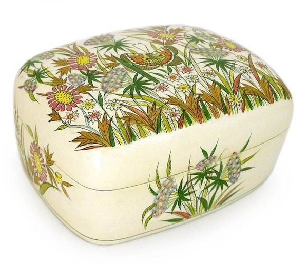Alternate image for Hand Made paper Mache Jewelry Box Kashmir Butterfly