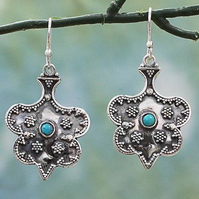 Primary image for Hand Made Sterling Silver Dangle Earrings from India Graceful Mughal Spades