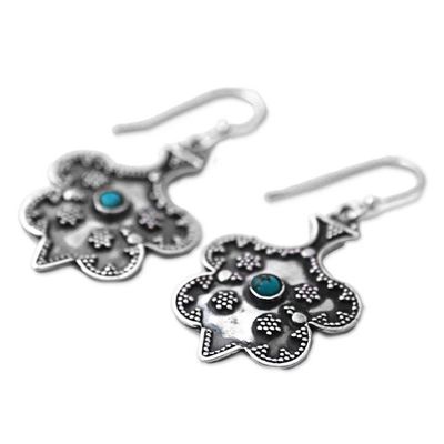 Alternate image for Hand Made Sterling Silver Dangle Earrings from India Graceful Mughal Spades