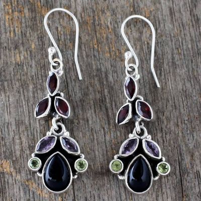 Alternate image for Natural Gemstone Earrings Sterling Silver Jewelry from India Abundance