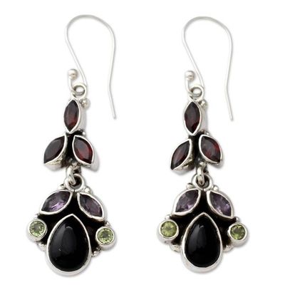 Alternate image for Natural Gemstone Earrings Sterling Silver Jewelry from India Abundance