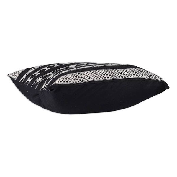 Alternate image for Patterned Black and White Cotton Cushion Covers Pair Midnight Geometry