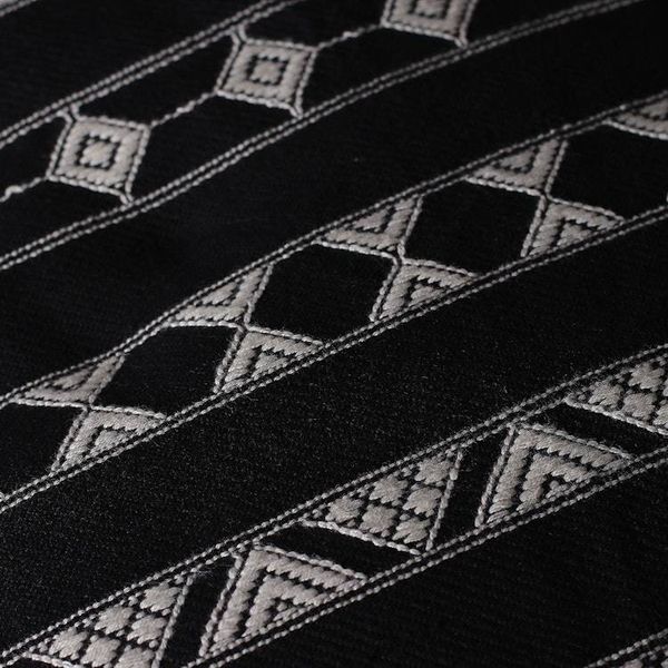 Alternate image for Patterned Black and White Cotton Cushion Covers Pair Midnight Geometry