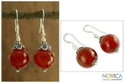 Alternate image for Carnelian dangle earrings Jaipur Sonnet