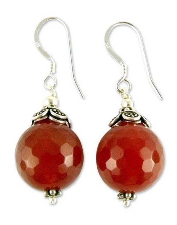 Alternate image for Carnelian dangle earrings Jaipur Sonnet