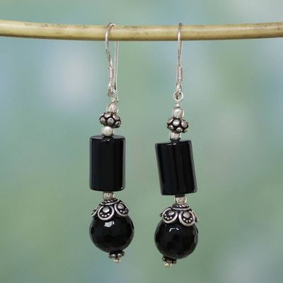 Alternate image for Onyx dangle earrings Mumbai Muse