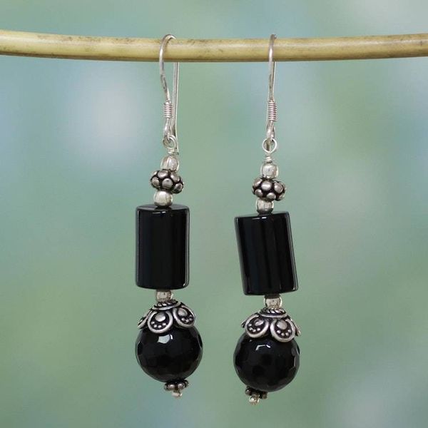 Alternate image for Onyx dangle earrings Mumbai Muse