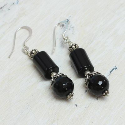Alternate image for Onyx dangle earrings Mumbai Muse
