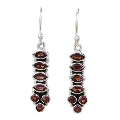 Primary image for Handcrafted Sterling Silver and Garnet Earrings Incandescent Passion