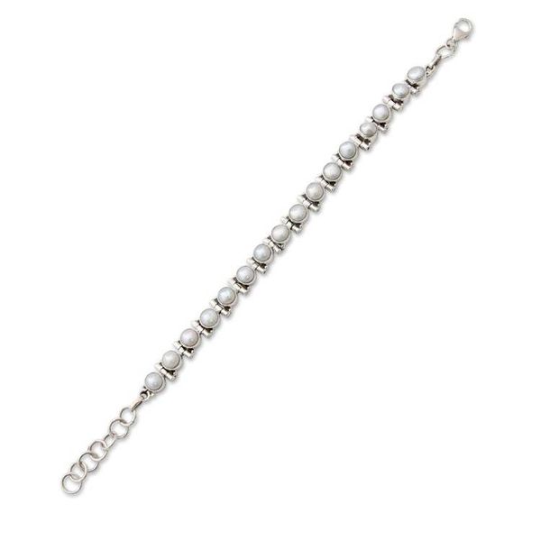 Alternate image for Womens Jewelry Bridal Sterling Silver Pearl Bracelet Pure Chic