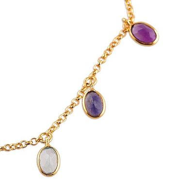 Alternate image for 22k Gold-plated Charm Bracelet with Two-Carat Faceted Jewels Sweet Golden Souls