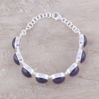 Alternate image for Elegant Amethyst Link Bracelet Crafted in India Elegant Allure