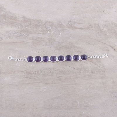 Alternate image for Elegant Amethyst Link Bracelet Crafted in India Elegant Allure