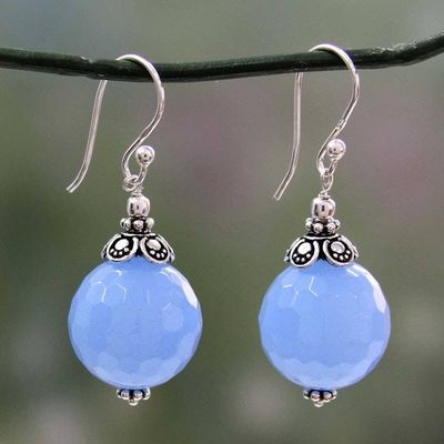 Primary image for Artisan Crafted Blue Chalcedony and Sterling Silver Earrings Sky Allure