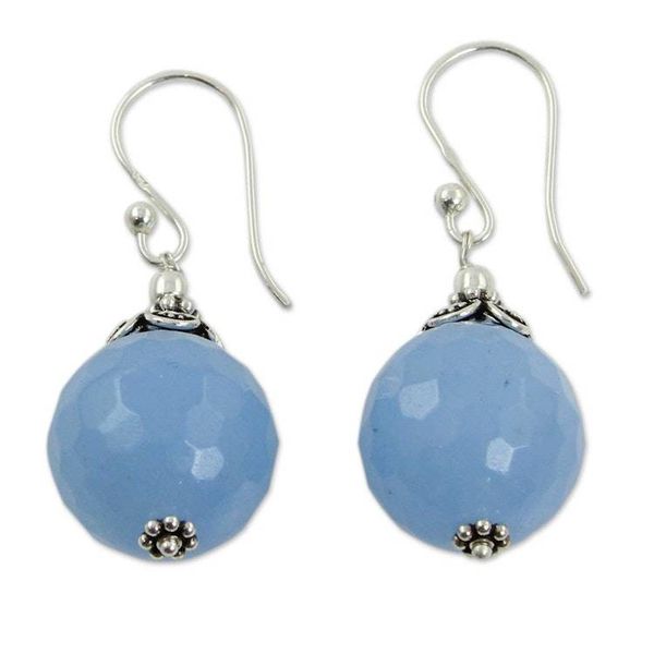 Alternate image for Artisan Crafted Blue Chalcedony and Sterling Silver Earrings Sky Allure