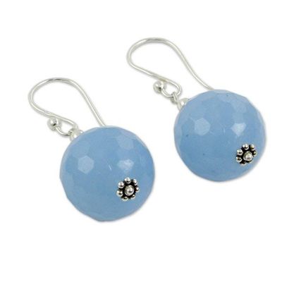 Alternate image for Artisan Crafted Blue Chalcedony and Sterling Silver Earrings Sky Allure