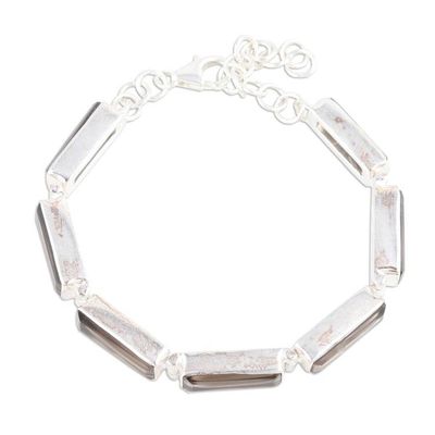 Alternate image for 14-Carat Smoky Quartz Link Bracelet Crafted in India Fascinating Shadow