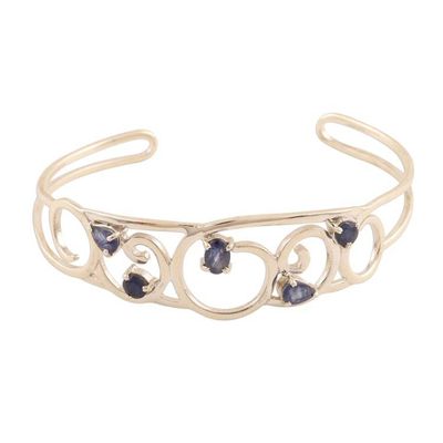 Alternate image for Genuine Sapphire and Sterling Silver Bracelet Gujarat Garden